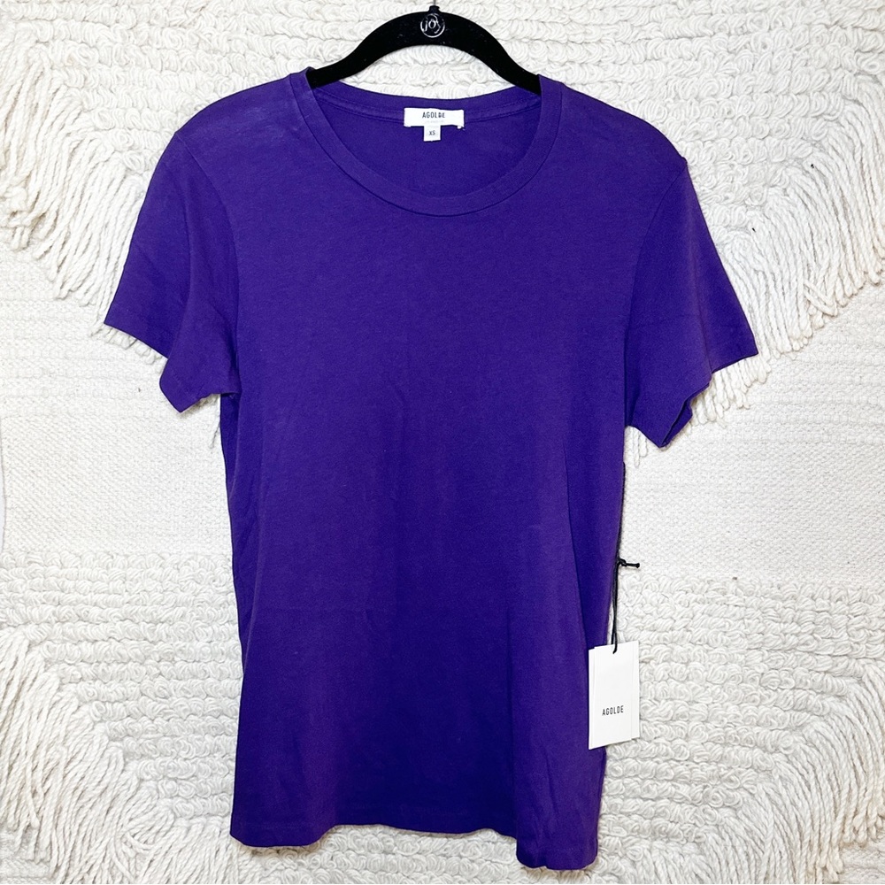 AGOLDE grape purple Mariam classic fit short sleeve tee XS NEW